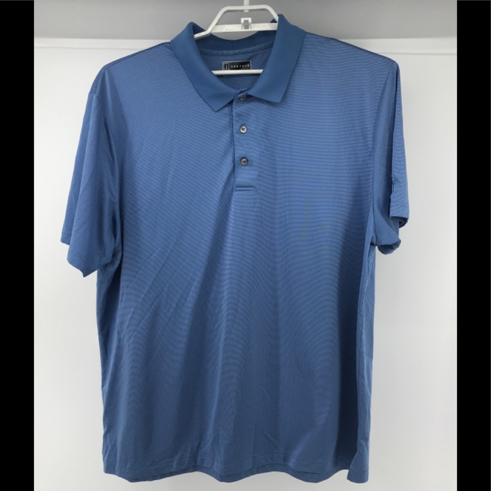 PGA Tour Mens Blue‎ Golf Shirt 2XL Short Sleeve